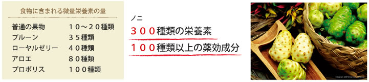 ３００種類の栄養素１００種類以上の薬効成分